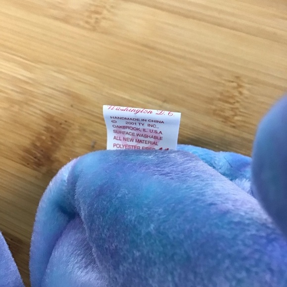TY (1) Issy Four Season Hotel Washington D.C Beanie Baby Pastel Bear Plush Toy - Picture 6 of 8